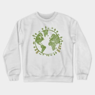 Green Planet Earth Crewneck Sweatshirt